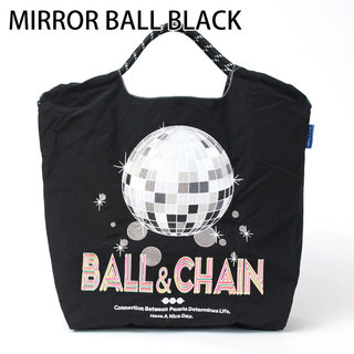 ボールアンドチェーン ball&chain エコバッグ カジュアルバッグ 刺繍 最強バッグ POPUP 人気 Mサイズ ミラーボール ブラック