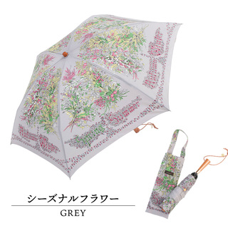 manipuri マニプリ 傘 折畳 パラソル 雨傘 日傘 晴雨兼用 秋雨 スカーフ グレー