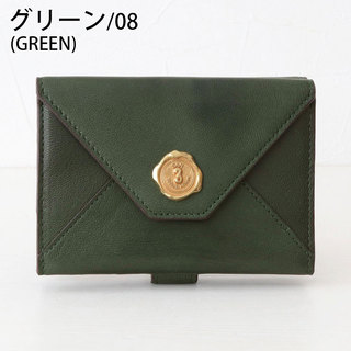 サン ヒデアキ ミハラ SAN HIDEAKI MIHARA AGING メール型 2つ折り財布 SFO GREEN グリーン