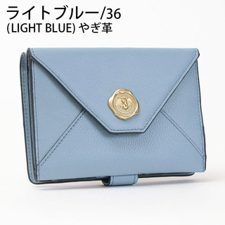 サン ヒデアキ ミハラ 財布 2つ折 本革 エナメル加工 キャンディ 日本製 正規品 ライトブルー