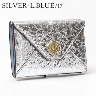 サン ヒデアキ ミハラ 財布 2つ折り 本革 レオパード柄 メタリック 日本製 正規品 シルバー