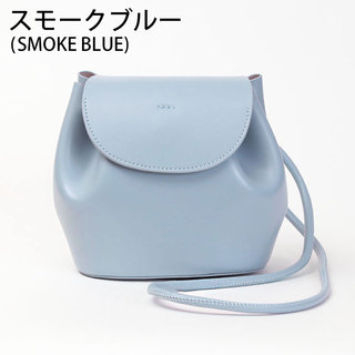 yhaki ヤーキ バッグ 小さめ 丸い ショルダー ストラップ 可愛い 床革 ミニマル 正規品 スモークブルー
