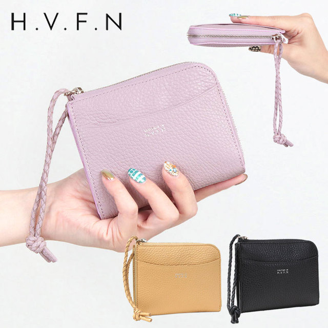 HVFN ハブファン 財布 折財布 ファスナー コンパクト ミニサイズ かわいい 便利 お洒落 レザー SNS 人気 メイン画像