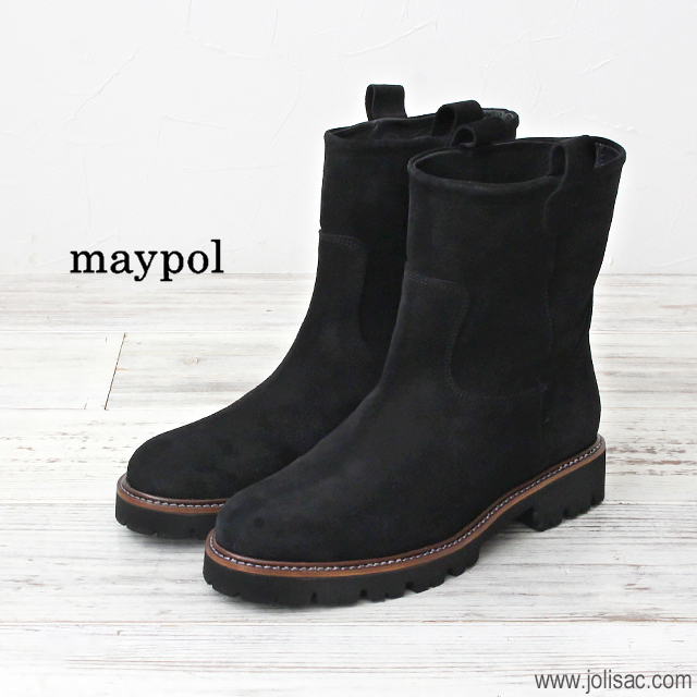 MAYPOL　メイポール　スエード　ショート　ブーツ　BLACK　ブラック