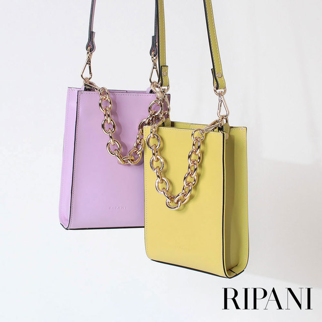 リパーニ ripani バッグ チェーンバッグ 小ぶり カッチリ きれいめ 春色 ショルダー ナナメ掛け イタリア製 メイン画像