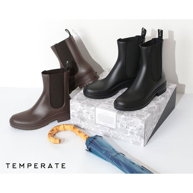 temperate テンパレイト サイドゴアブーツ レインブーツ JOEL PVC 雨靴 晴雨兼用