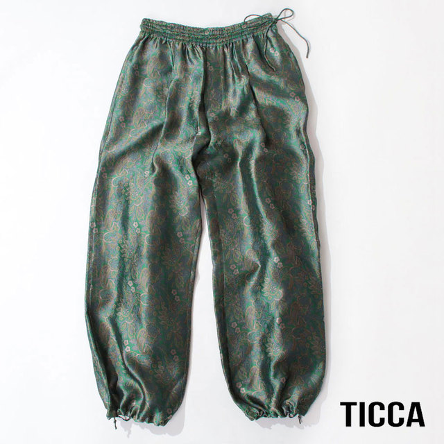 TICCA ティッカ パンツ キュプラ ジャガード ゆったり リラックス サスティナブル メイン画像
