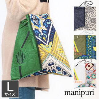 マニプリ manipuri スカーフ柄 プリントトート キルティング バッグ L ラージサイズ