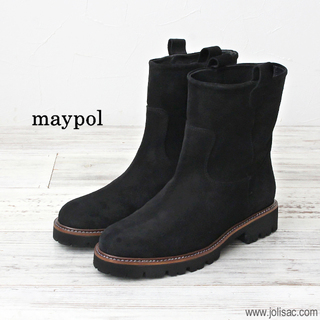 MAYPOL(メイポール)　スエードショートブーツ　ブラック