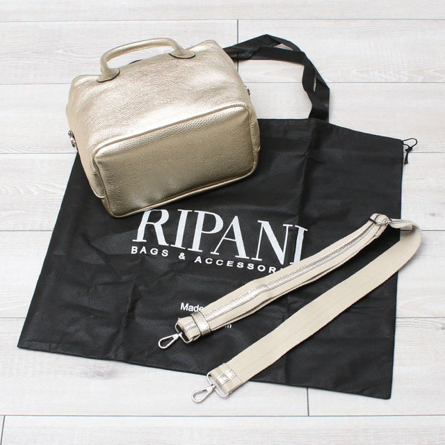 RIPANI リパーニ ボストン 2WAY メタリック レザー イタリア製 Mサイズ 付属品