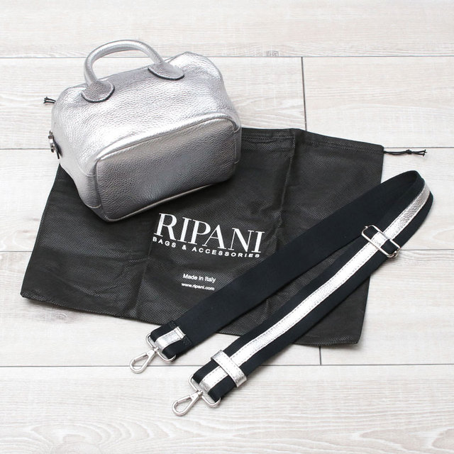 RIPANI リパーニ ボストン 2WAY メタリック レザー イタリア製 Sサイズ 保存袋