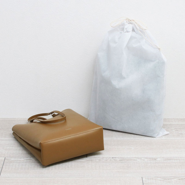 ヤーキ yahki バッグ 2way トート 床革 ツヤ感 wface A4 縦型 底面と保存袋