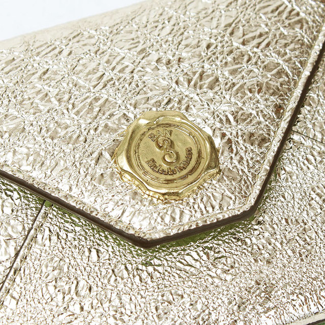 サン ヒデアキ ミハラ 財布 2つ折り 本革 レオパード柄 メタリック 日本製 正規品 柄