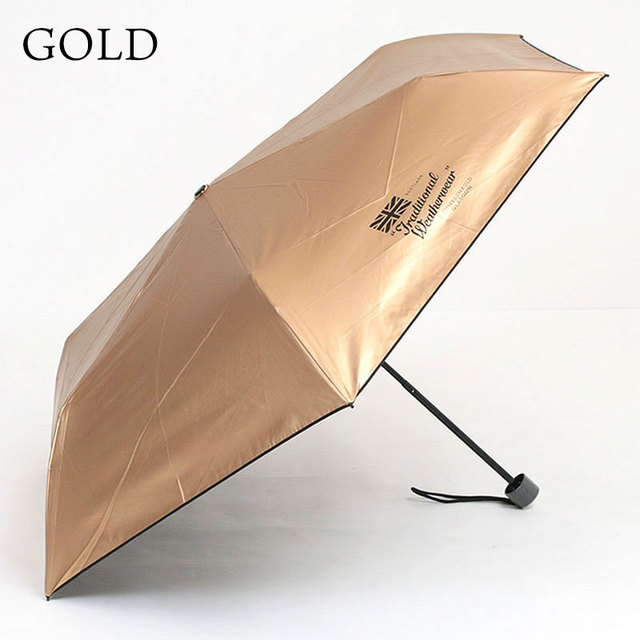 traditional トラディショナルウェザーウェア 折りたたみ傘 コンパクト メタリック ゴールド