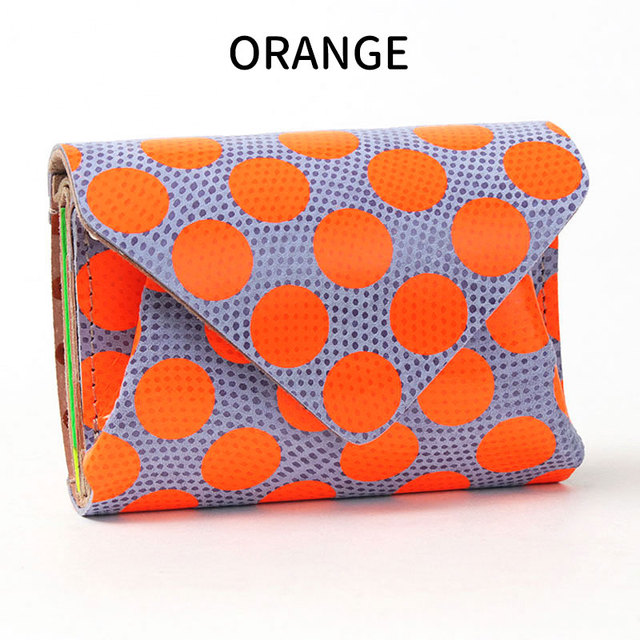 CARMINE カーマイン コンパクト ウォレット ドット 水玉 ネオン cwd 三つ折り財布 折り財布 可愛い オレンジ
