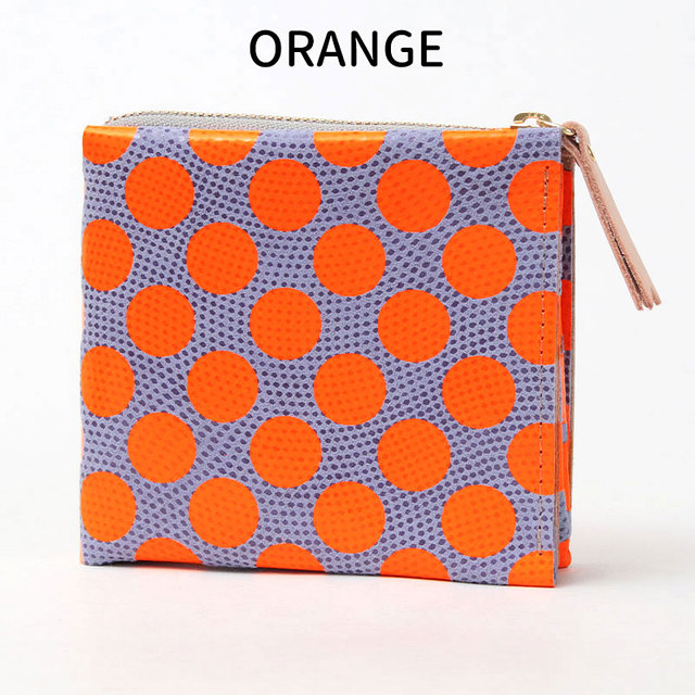 カーマイン carmine ワンウォレット 財布 薄型 簡単 折財布 ネオン ドット 水玉 人気 有吉 可愛い オレンジ
