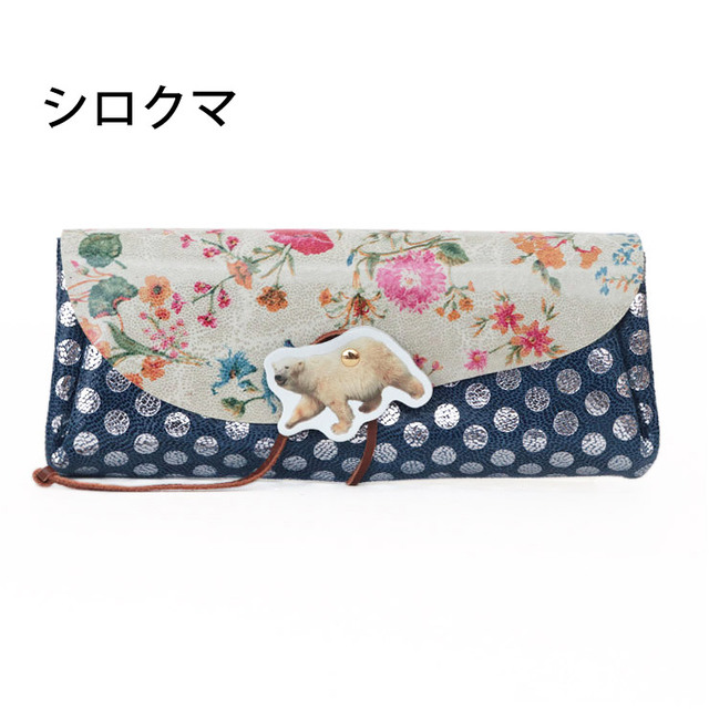 CARMINE カーマイン レザーロングウォレット アニマル 長財布 財布 薄型 カラフル 動物 日本製 かわいい シロクマ