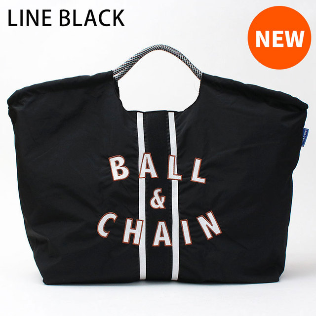 ballandchain ボールアンドチェーン エコバッグ 大きめ Lサイズ コンパクト 畳める ギフト エコ ショッピングバッグ 可愛い フラワーホース ブラック