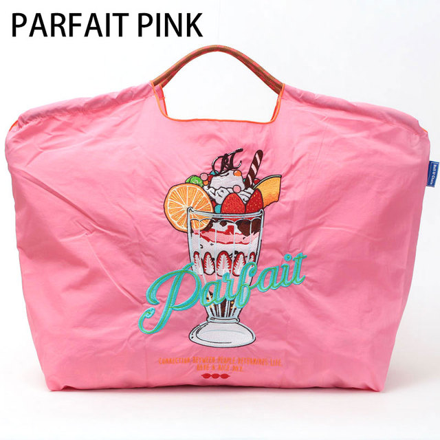 ballandchain ボールアンドチェーン エコバッグ 大きめ Lサイズ コンパクト 畳める ギフト エコ ショッピングバッグ 可愛い パフェ ピンク