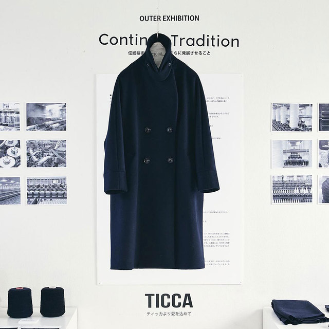 TICCA ティッカ コート プレミアム テントコート カシミアウール キュプラ ブラック 黒 限定 イメージ
