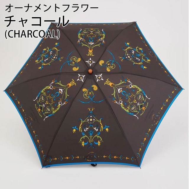 マニプリ manipuri 傘 折りたたみ傘 晴雨兼用 日傘 日よけ 梅雨 お洒落 オーナメントフラワーチャコール