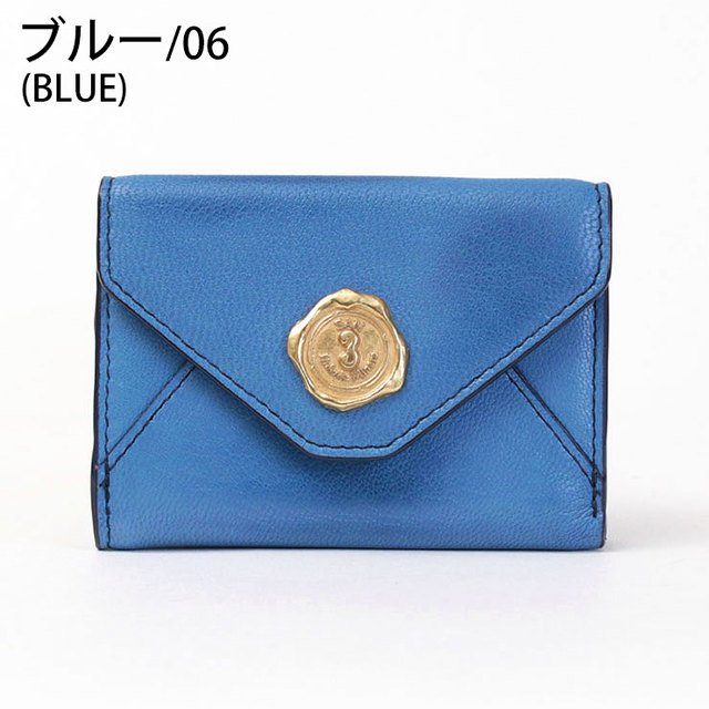 サン ヒデアキミハラ 折財布 ミニサイズ BLUE ブルー 正面