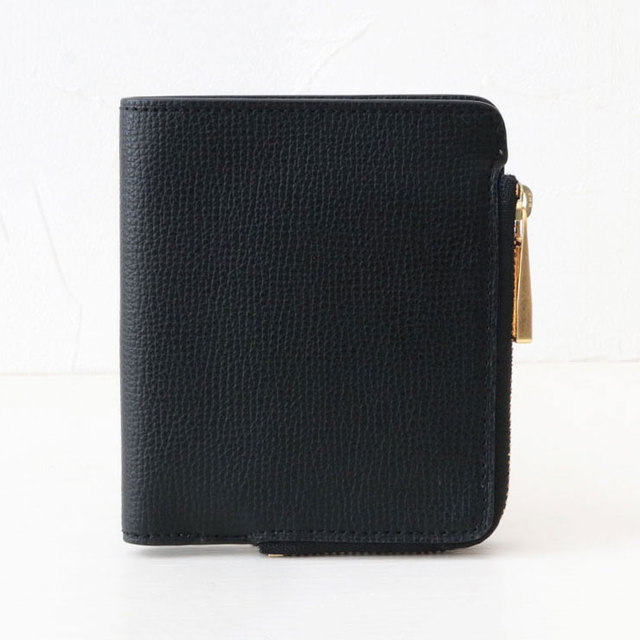 オルセット 財布 ORSETTO TIMBRO 折財布 ファスナーポケット 付き 03-001-01 BLACK ブラック 背面