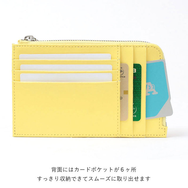 YAHKI フラグメントケース 床革 笹マチ サブウォレット カードポケット 財布 ミニ財布 YH-485 背面 カードポケット