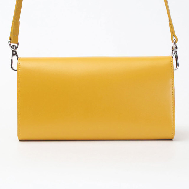 yahki ヤーキ バッグ ショルダー ミニサイズ 床革 コンパクト 四角 薄型 財布 背面