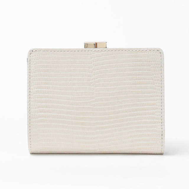 ヴィオラドーロ 財布 リザード型押し ガマグチ 小さめ コンパクト 2つ折 背面