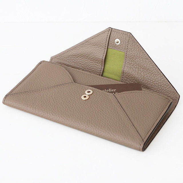 サンヒデアキミハラ sanhideakimihara 長財布 封筒型 メール シュリンク 人気 本革 シーリングスタンプ 薄型 ボタン