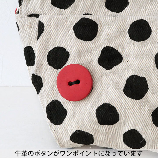 ティーエーデザイン tadesign ハンドバッグ ドット 軽い 明るい カラー ハンドメイド 日本製 ボタン