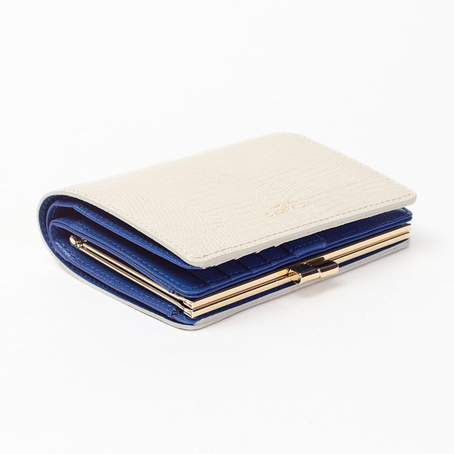 ヴィオラドーロ 財布 リザード型押し ガマグチ 小さめ コンパクト 2つ折 側面