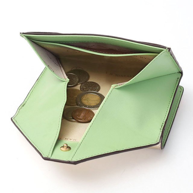 サン ヒデアキ ミハラ 財布 2つ折り 本革 レオパード柄 メタリック 日本製 正規品 コインBOX