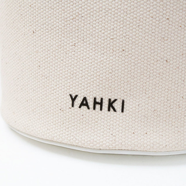 YAHKI ヤーキ バッグ キャンバス ショルダー バケツ型バッグ ワンハンドル 2way シンプル カジュアル 床革 ツヤ感 ロゴ