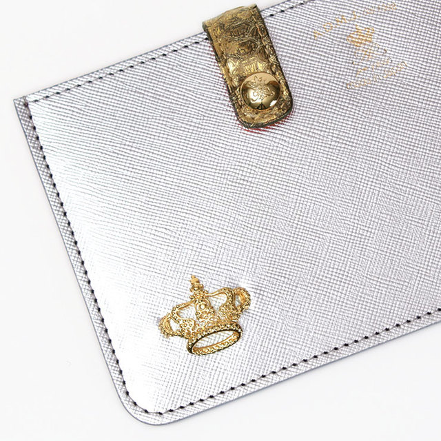 ADMJ 財布 スリムウォレット シルバー ゴールド 日本製 別注 正規品 メタリック  ディテール