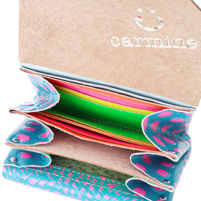 CARMINE カーマイン レザー ミニ ウォレット 財布 折り財布 バード mwbd PINK ピンク 内側 カード ポケット