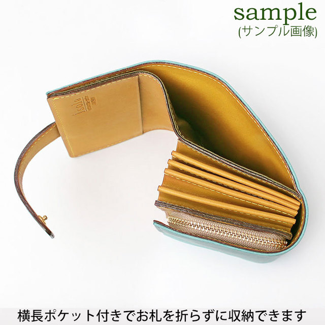 アイソラ isola ジャバラ 小 コロコロ ベルト 厚み 大きく開く カード多い 型押し 日本製 正規品 サンプル