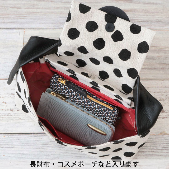 ティーエーデザイン tadesign ハンドバッグ ドット 軽い 明るい カラー ハンドメイド 日本製 中身イメージ