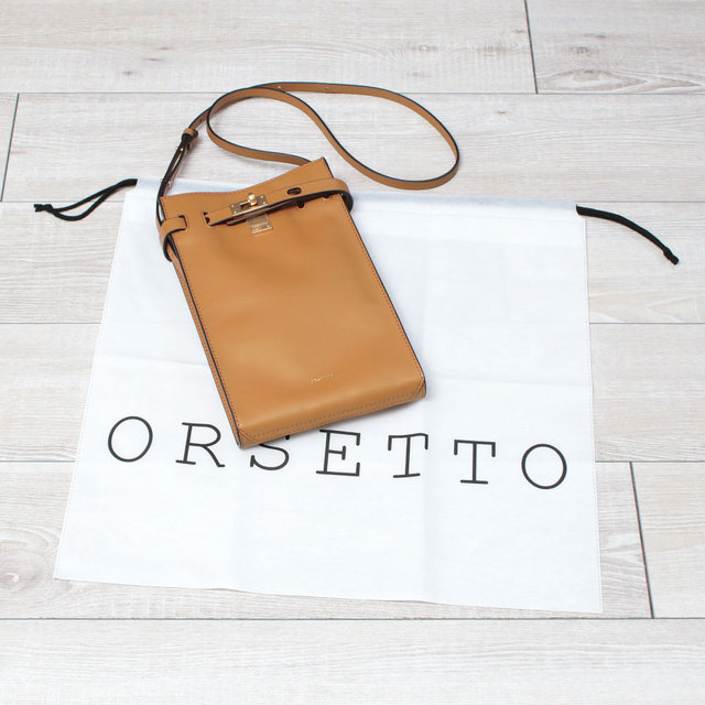 orsetto オルセット バッグ 薄マチ ショルダー 本革 小ぶり 小さめ 保存袋