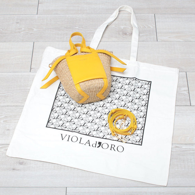 violadoro ヴィオラドーロ かごバッグ MIRO バスケット カラフル ミニサイズ かわいい ナナメ掛け 夏バッグ 底面と保存袋