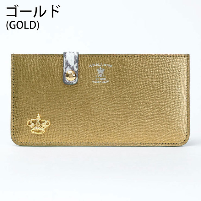 ADMJ 財布 スリムウォレット シルバー ゴールド 日本製 別注 正規品 メタリック