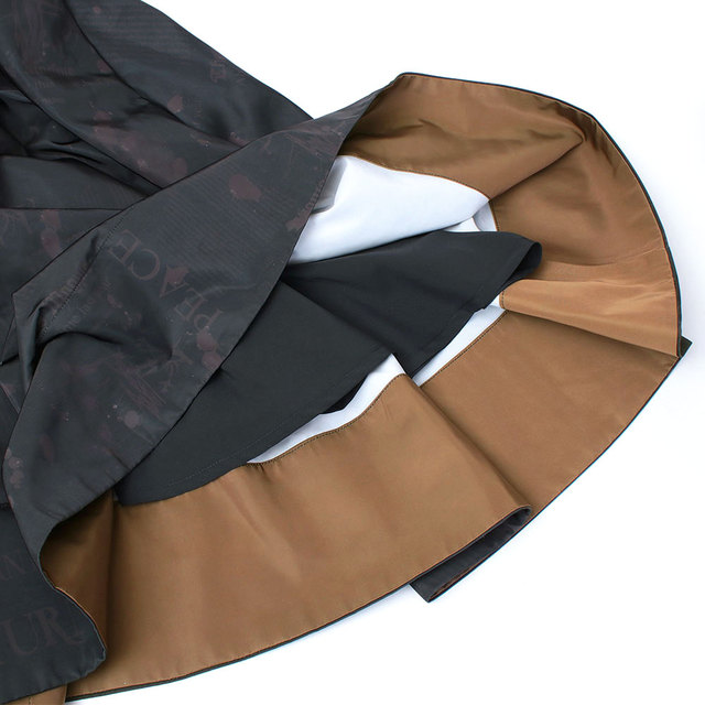 THOMAS MAGPIE オリジナル プリント スカート トーマスマグパイ 2224653 タック フレア モナリザ バイカラー ブラック 裾