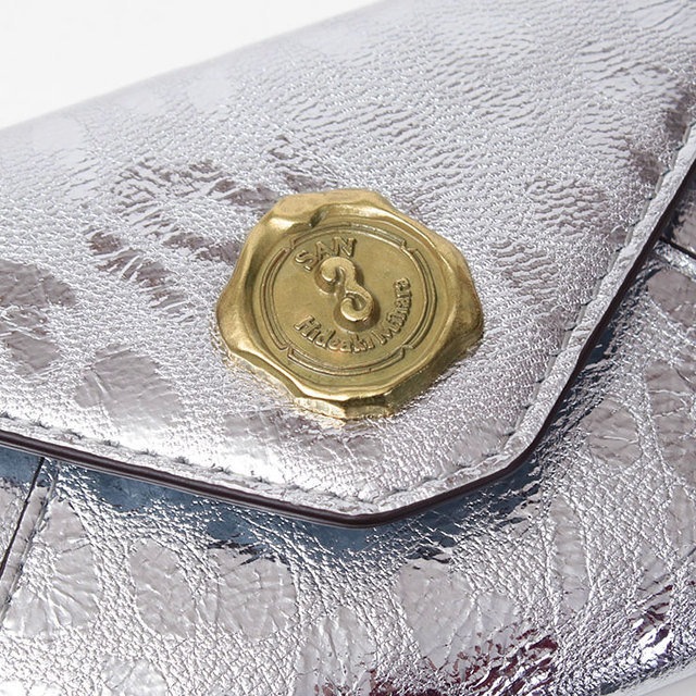 サン ヒデアキ ミハラ 財布 3つ折り 本革 レオパード柄 メタリック 日本製 正規品 ディテール