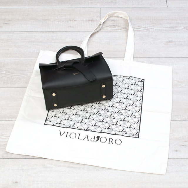 ヴィオラドーロ violadoro バッグ ミニトート ハンドバッグ かぶせ付き スプリットレザー 床革 新作 底面
