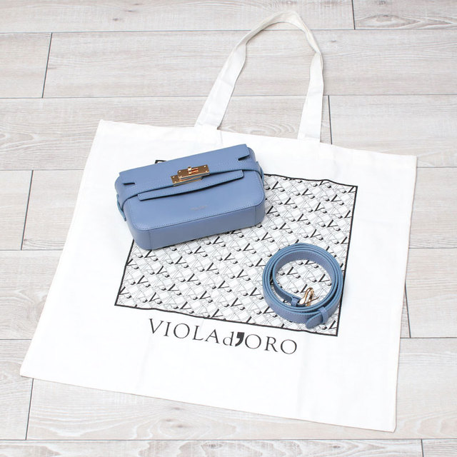 ヴィオラドーロ violadoro ミニバッグ ウエストポーチ スプリットレザー SARA ボディバッグ 小さめ お洒落  底面と保存袋