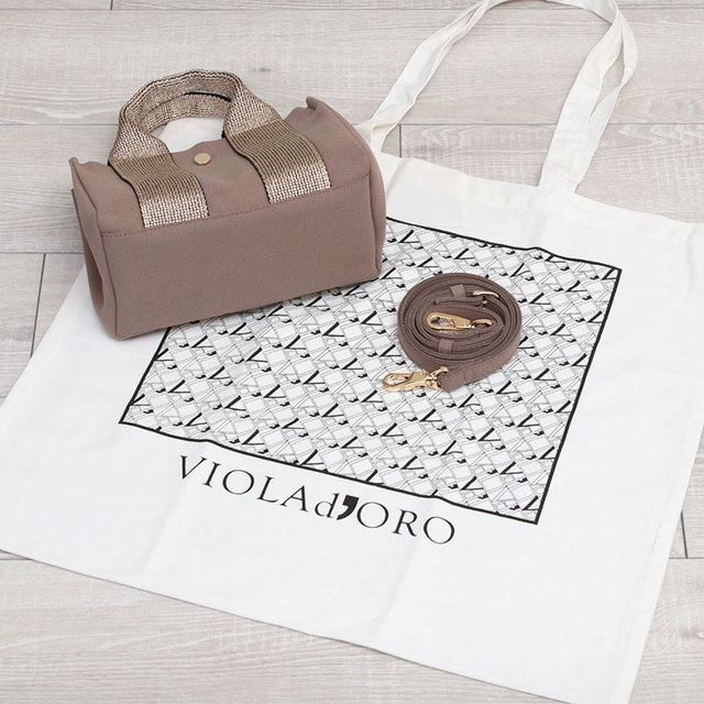 violadoro ヴィオラドーロ トートバッグ ラメハンドル Sサイズ 小ぶり 2WAY 普段使い お洒落 人気 軽い 底面と保存袋