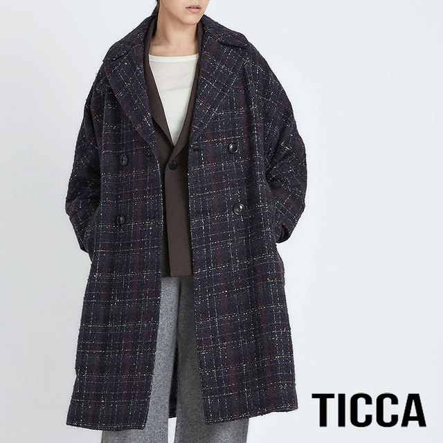 TICCA ティッカ アウター テントコート ウール チェック オーバーサイズ 可愛い 新作 サムネイル