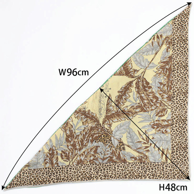 マニプリ manipuri ミニスカーフ シルク プリント 三角形 日本製 サイズ図