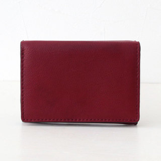 サン ヒデアキ ミハラ SAN HIDEAKI MIHARA 財布 AGING メール型 3つ折 SMO-MGN ORANGE(オレンジ)|サン ヒデアキミハラ 折財布 ミニサイズ RED レッド 背面